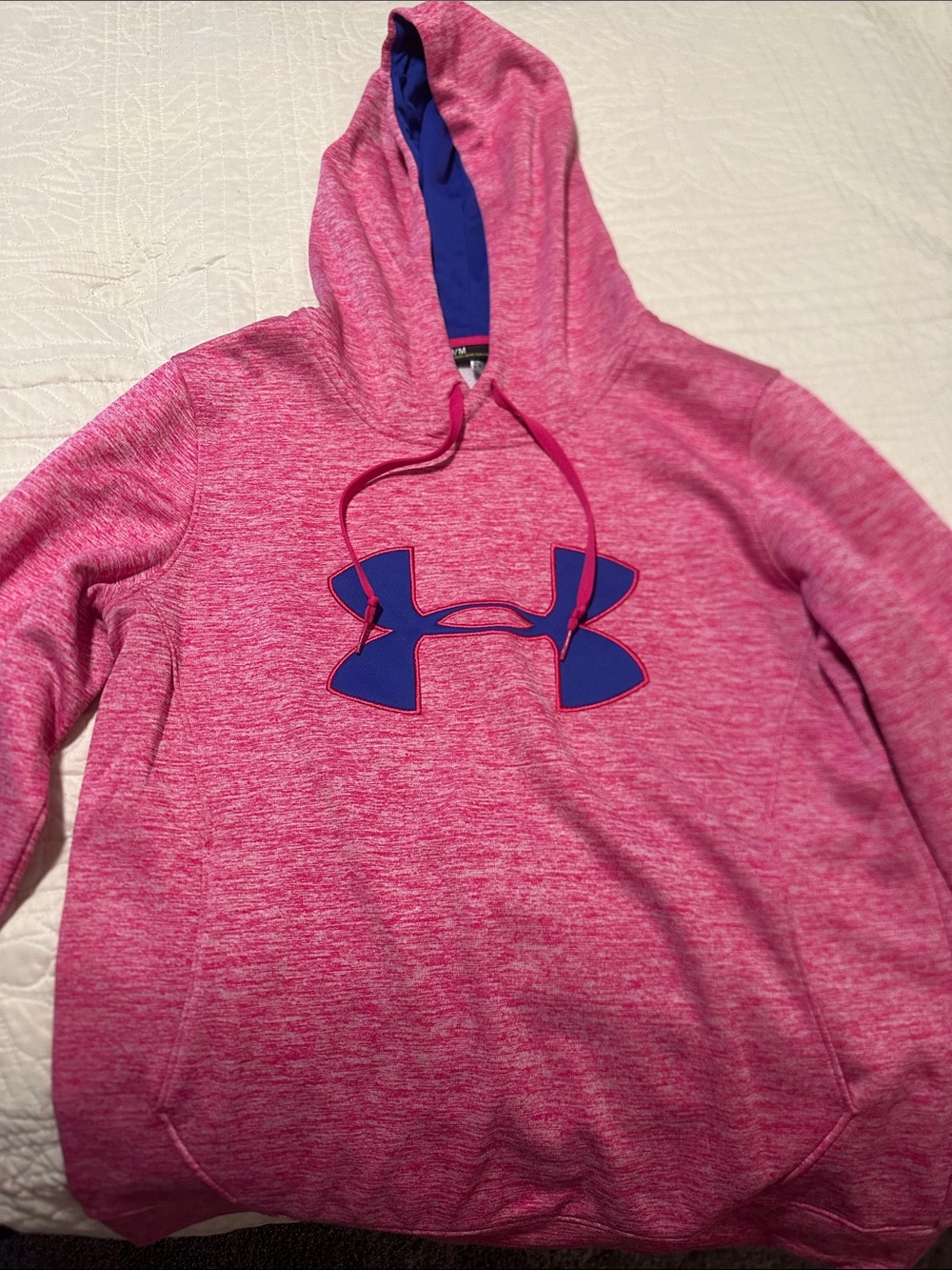 Women’s Under Armour Pink Heather Hoodie with Purple Logo